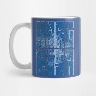 Hargeisa, Somalia Map Typography - Blueprint Mug